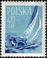 (1959-001) Марка Польша "Парусный спорт"   Спортивные дисциплины II Θ